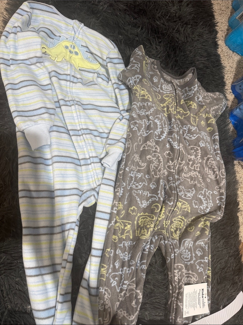 Kids Headquarters Dino Sleep Sack Pair - Light Blue, Gray & Yellow